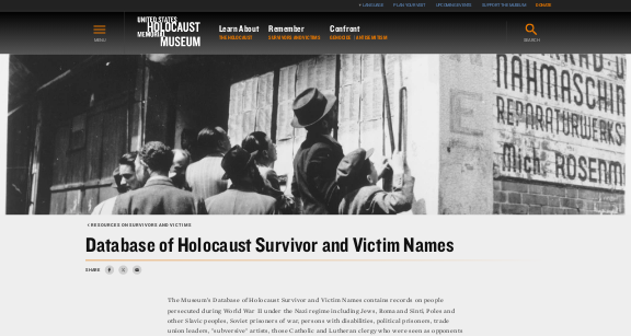 http://www.ushmm.org/remember/the-holocaust-survivors-and-victims-resource-center/holocaust-survivors-and-victims-database